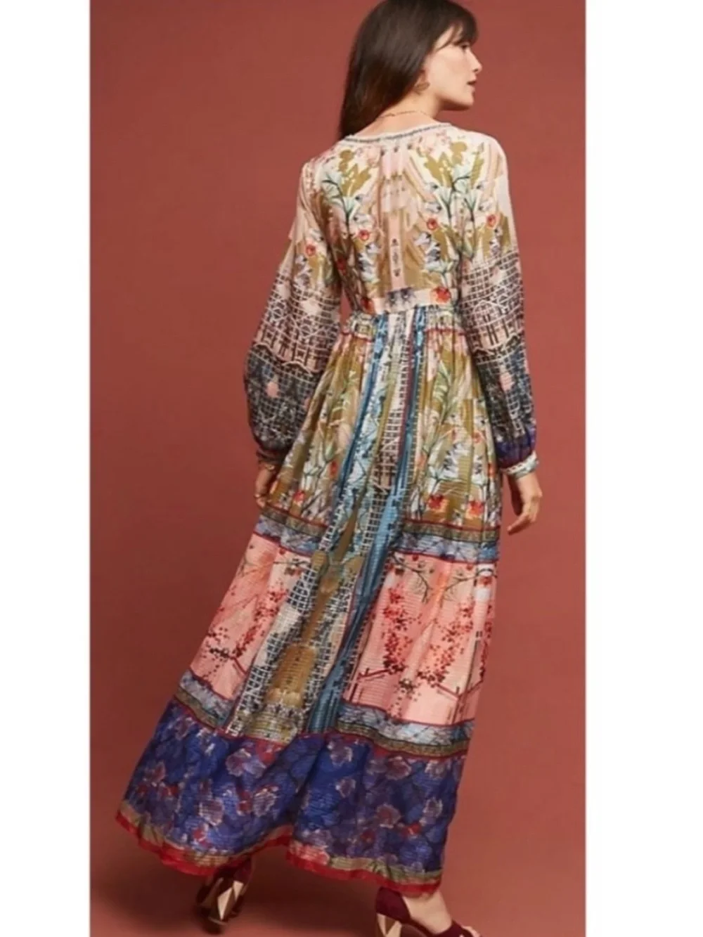 Anthropologie Bhanuni by Jyoti Dorais Bohemian Maxi Dress Sz S - Picture 3 of 13
